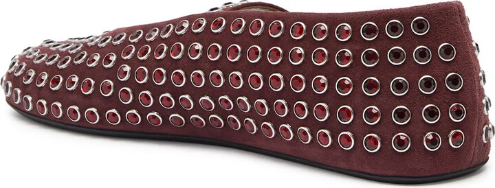 Alaïa Crystal-embellished Suede Ballet Flats - Image 2