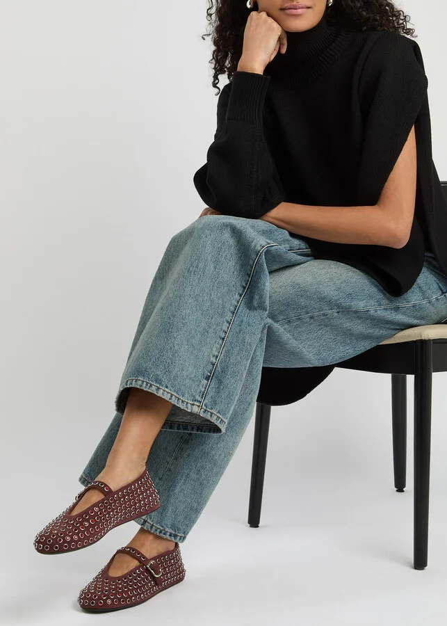 Alaïa Crystal-embellished Suede Ballet Flats - Image 5