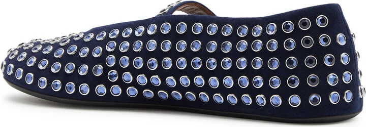 Alaïa Crystal-embellished Suede Ballet Flats - Image 7