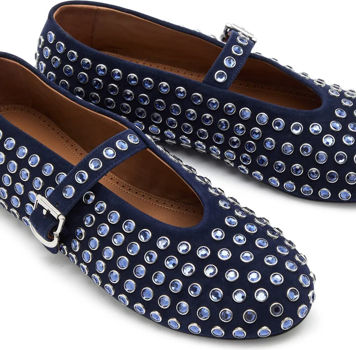 Alaïa Crystal-embellished Suede Ballet Flats - Image 8
