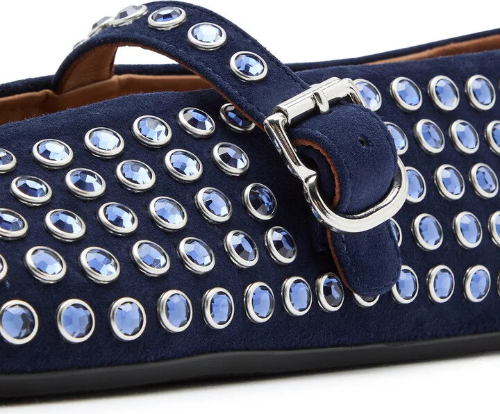Alaïa Crystal-embellished Suede Ballet Flats - Image 9