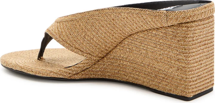 Alaïa Cube 75 Raffia Thong Wedge Mules - Image 2