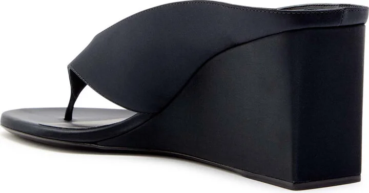 Alaïa Cube 75 Satin Thong Wedge Mules - Image 2