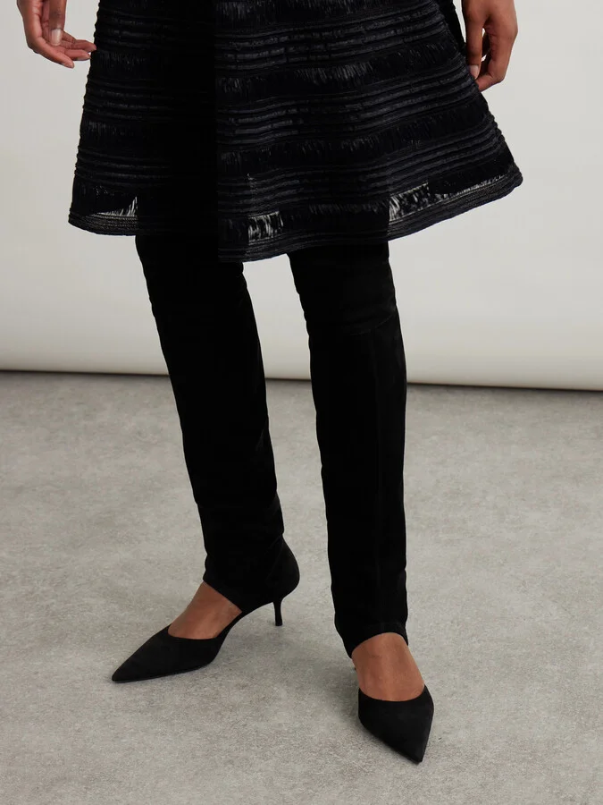 Alaïa - Cutout Stretch-suede Over-the-knee Boots - Black - Image 2