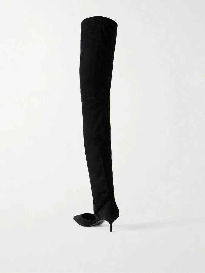Alaïa - Cutout Stretch-suede Over-the-knee Boots - Black - Image 3