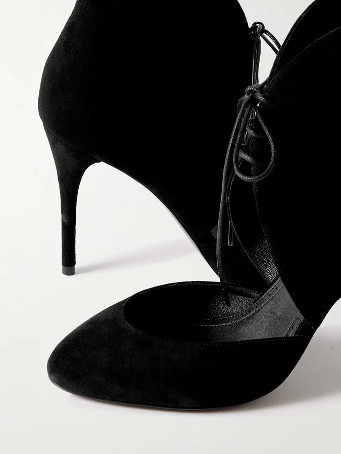 Alaïa - Cutout Suede Ankle Boots - Black - Image 4