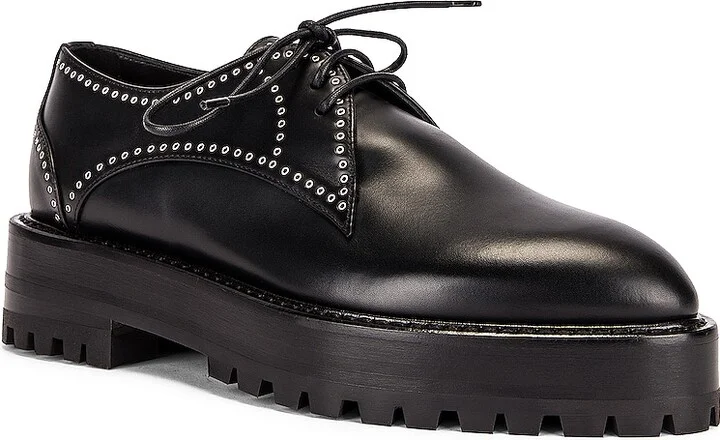 ALAÏA Eyelet Derby Loafers in Black - Image 2