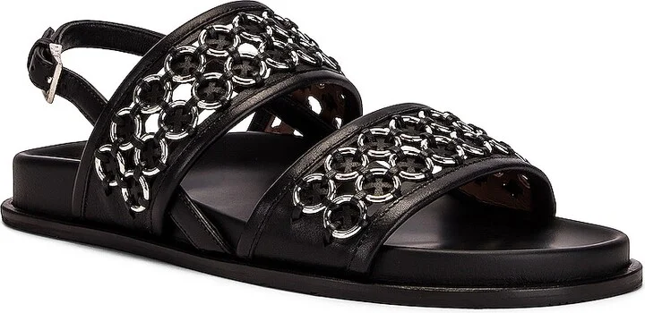 ALAÏA Eyelet Slingback Sandals in Black - Image 2