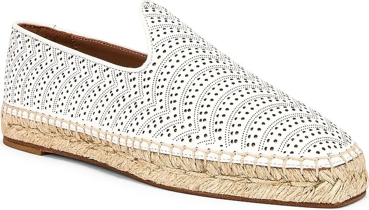 ALAÏA Flat Espadrilles in White - Image 2