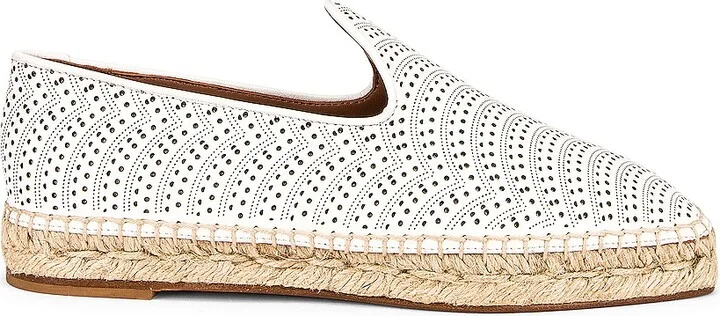 ALAÏA Flat Espadrilles in White