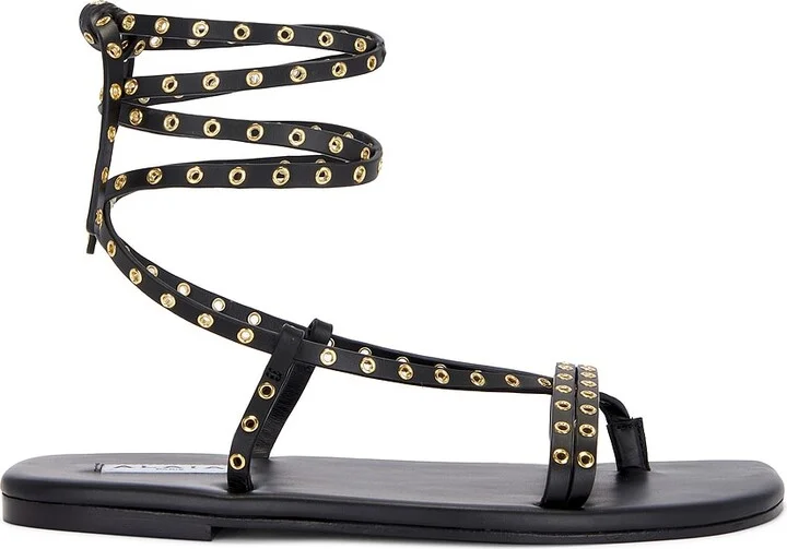 ALAÏA Flat Strappy Sandal in Black - Image 2