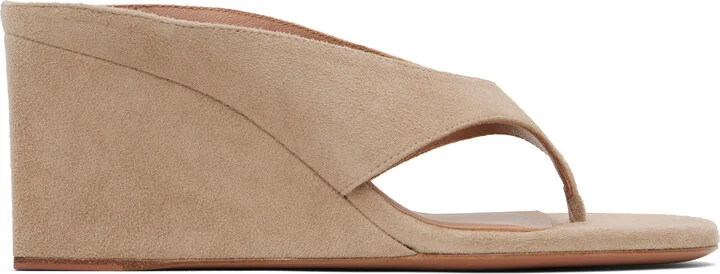 ALAÏA Gray Cube Thong Mules