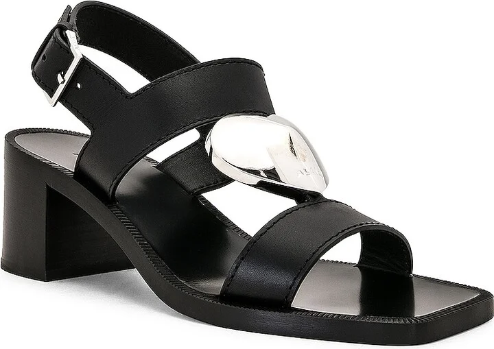 ALAÏA Heart Sandal in Black - Image 2