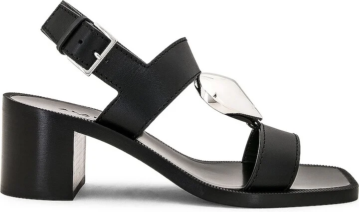 ALAÏA Heart Sandal in Black