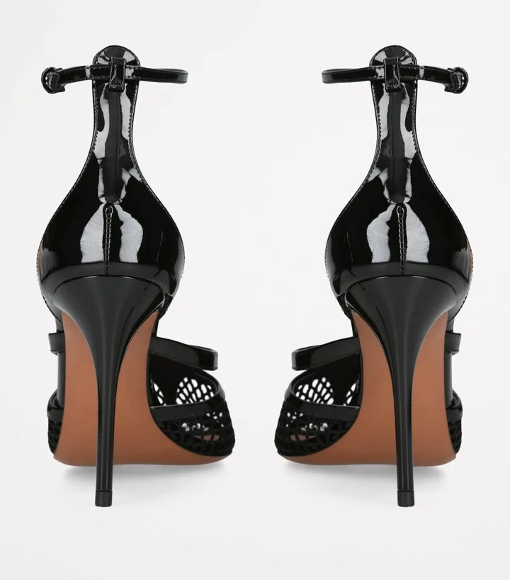 Alaïa Infradito Fishnet Ankle-Strap Heels 90 - Image 2