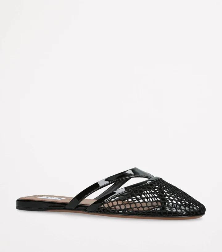 Alaïa Infradito Fishnet Flat Mules - Image 3