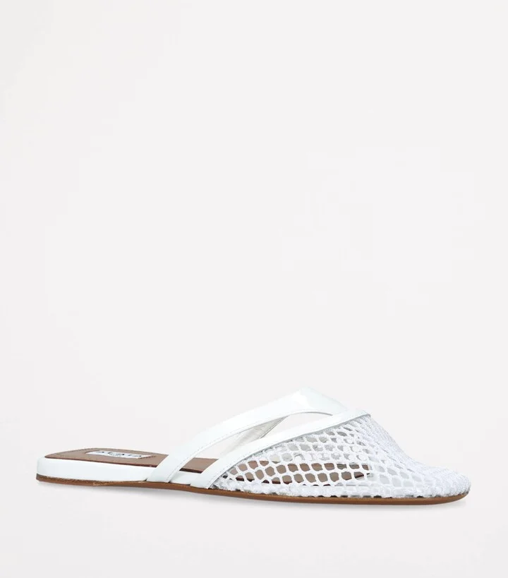 Alaïa Infradito Fishnet Flat Mules - Image 3