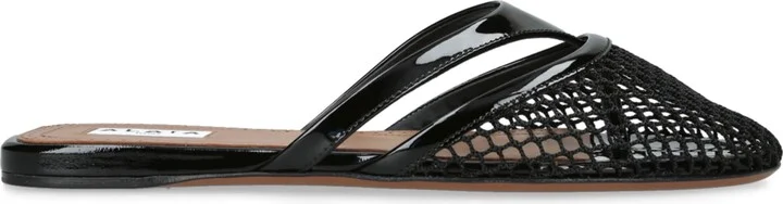 Alaïa Infradito Fishnet Flat Mules