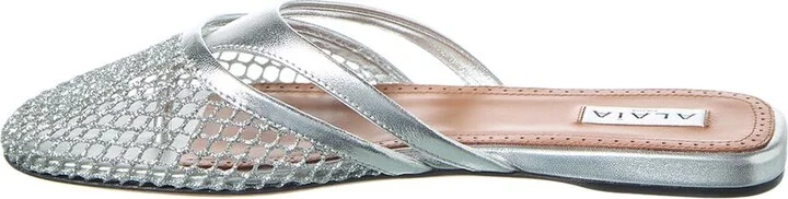 Alaia Infradito Fishnet Mesh & Leather Mule - Image 2