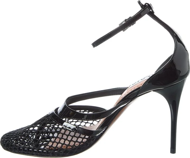 Alaia Infradito Fishnet Mesh & Leather Pump - Image 2