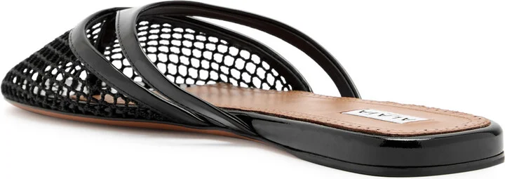 Alaïa Infradito Mesh and Patent Leather Mules - Image 2