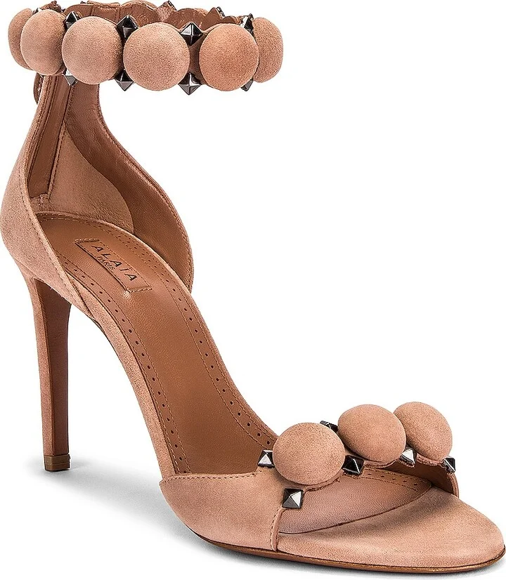 ALAÏA La Bombe Ankle Bracelet Sandals in Neutral - Image 2
