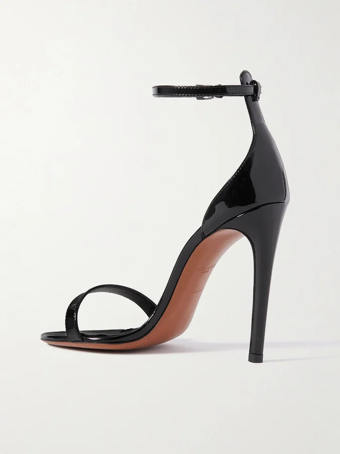 Alaïa - La Sandale 110 Patent-leather Sandals - Black - Image 3