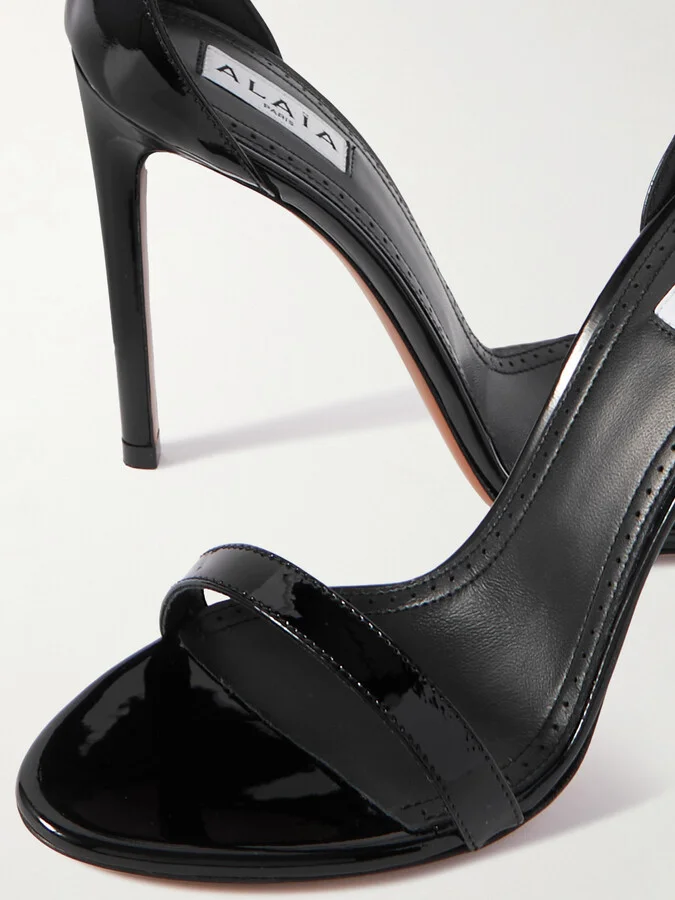 Alaïa - La Sandale 110 Patent-leather Sandals - Black - Image 4