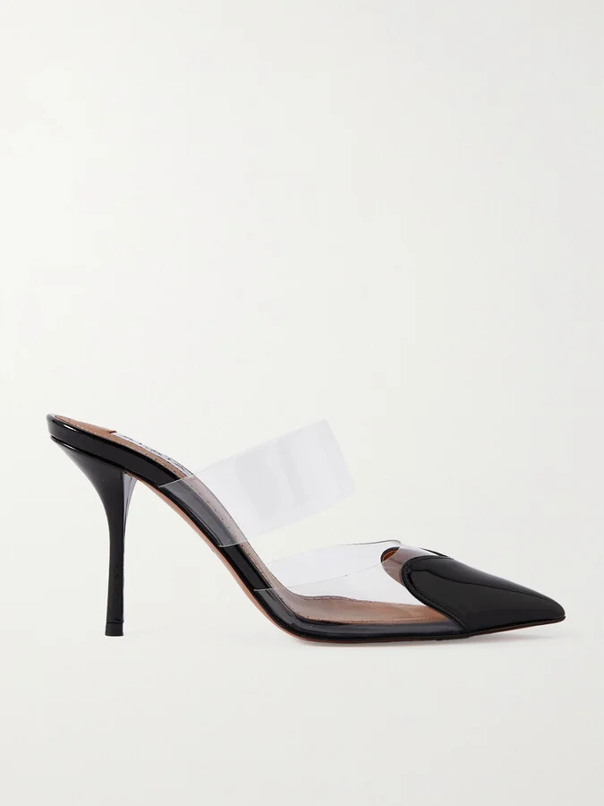 Alaïa - Le Cœur 90 Pu And Patent-leather Mules - Black