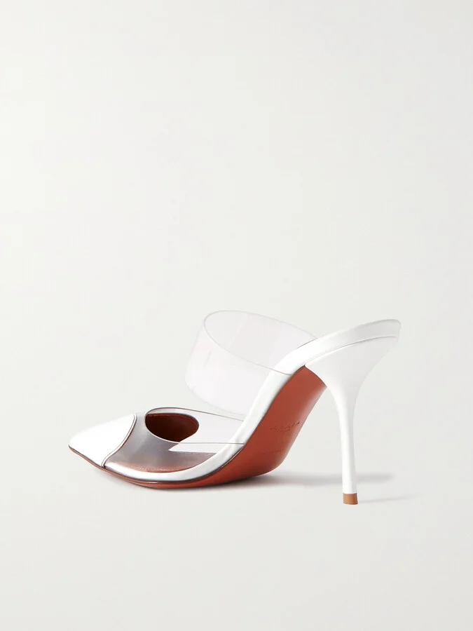 Alaïa - Le Cœur 90 Pu And Patent-leather Point-toe Mules - White - Image 3