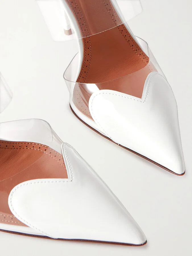 Alaïa - Le Cœur 90 Pu And Patent-leather Point-toe Mules - White - Image 4