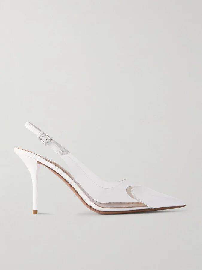 Alaïa - Le Cœur Leather And Pvc Slingback Pumps - White