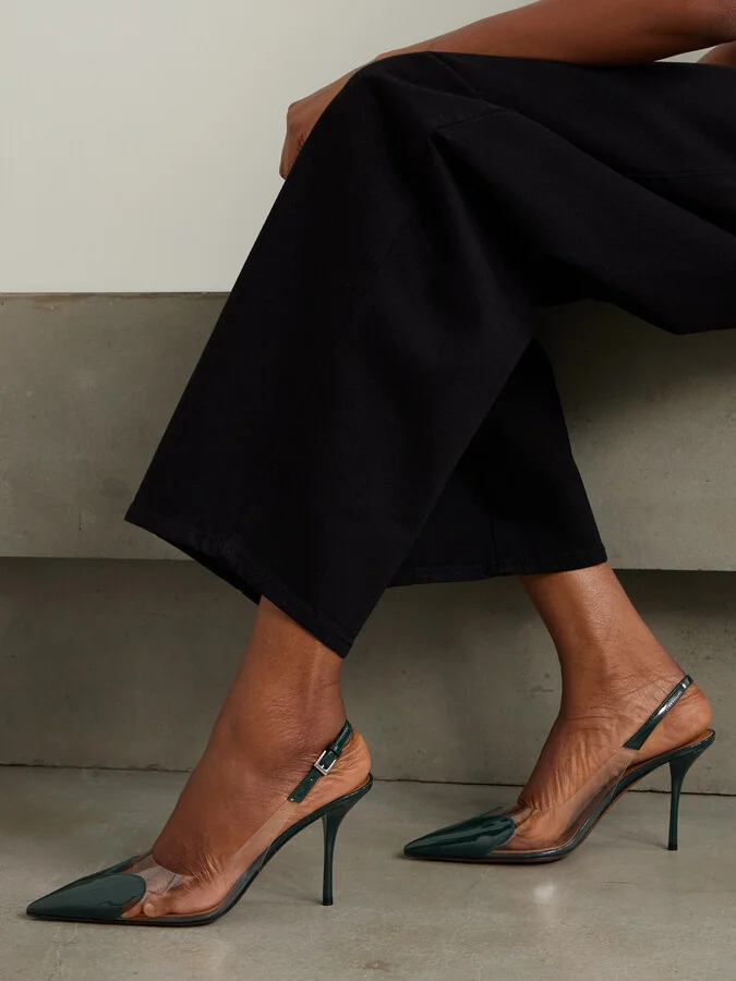 Alaïa - Le Cœur Patent-leather And Pvc Slingback Pumps - Green - Image 2