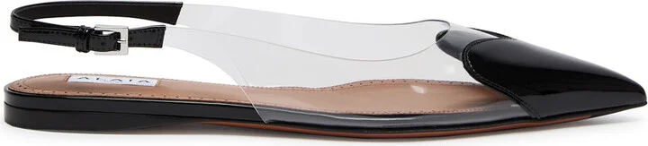 Alaïa Le Coeur Patent Leather Slingback Flats