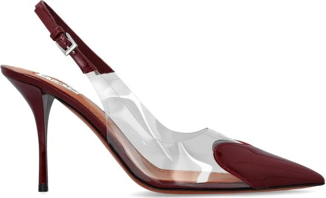 Alaïa Le Coeur Pointed Toe Slingback Pumps