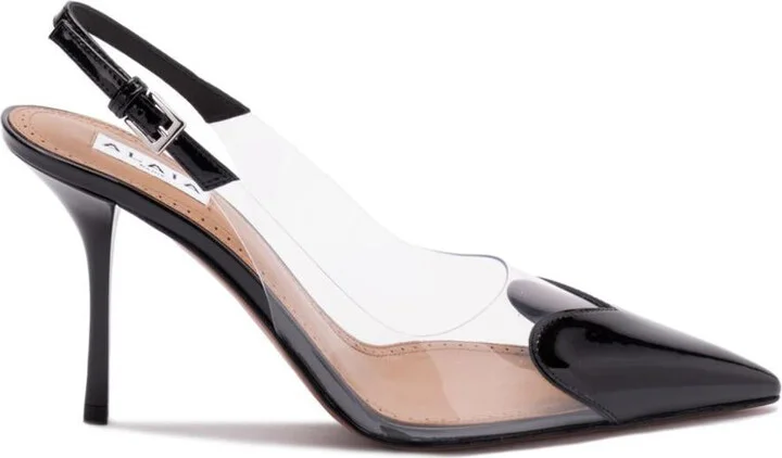 Alaïa Le Cœur Slingbacks In Patent Calfskin Shoes