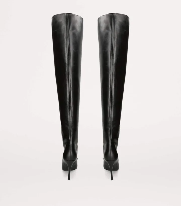 Alaïa Leather Bow Over-The-Knee Boots 90 - Image 3