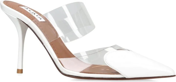 Alaïa Leather Coeur Mules 90 - Image 3