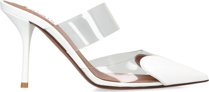 Alaïa Leather Coeur Mules 90