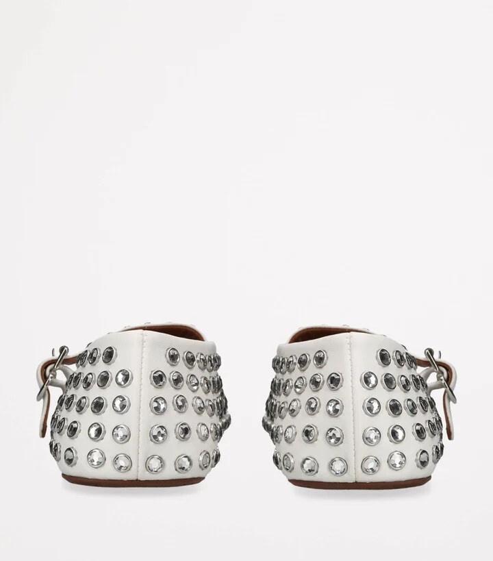 Alaïa Leather Embellished Ballerina Flats - Image 2