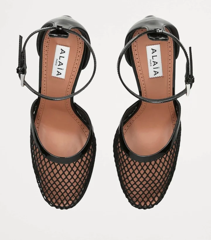 Alaïa Leather Mesh Ballerina Pumps 90 - Image 4