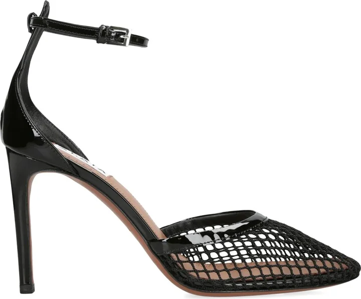 Alaïa Leather Mesh Ballerina Pumps 90