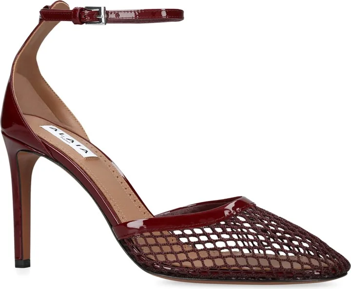Alaïa Leather-Mesh Ballerina Pumps 90