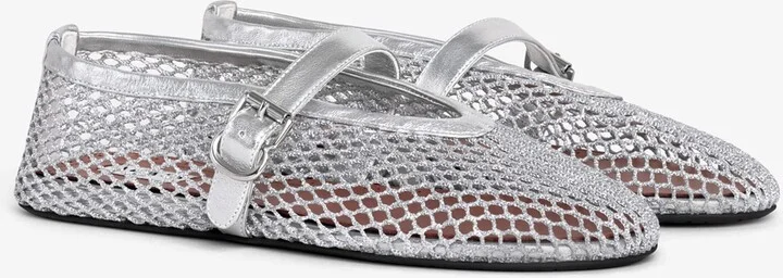 Alaïa Leather Mesh Ballet Flats - Image 3
