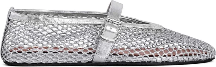 Alaïa Leather Mesh Ballet Flats
