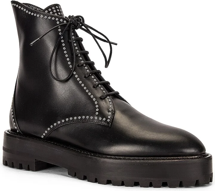 ALAÏA Leather Micro Oeillets Boots in Black - Image 2