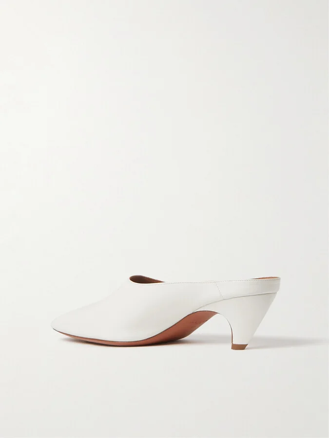 Alaïa - Leather Mules - White - Image 3