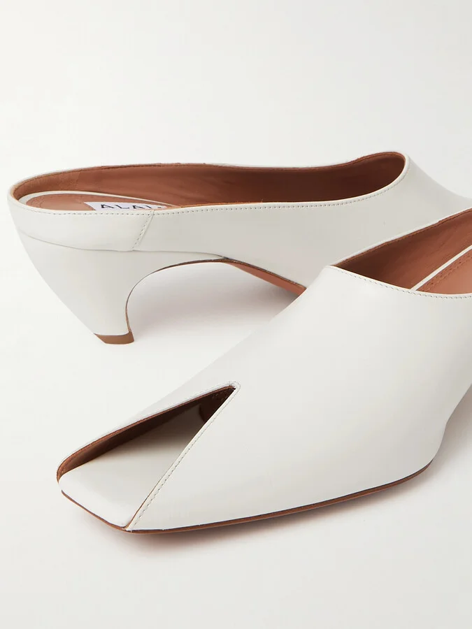 Alaïa - Leather Mules - White - Image 4