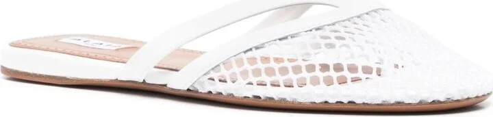 Alaïa Leather Round Toe Thong Sandals - Image 2