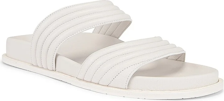 ALAÏA Leather Slides in White - Image 2